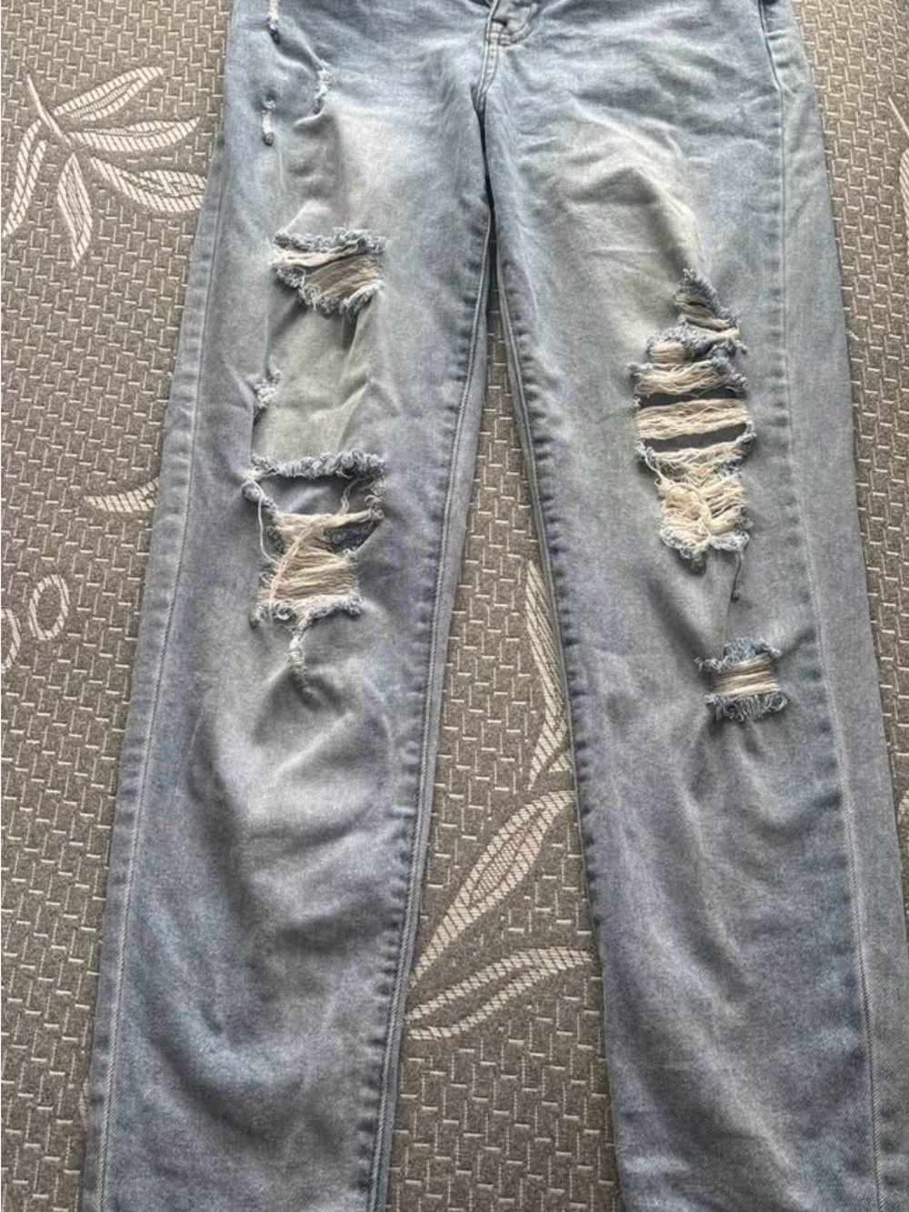 Fashion Nova Light Blue Ripped Skinny Jeans